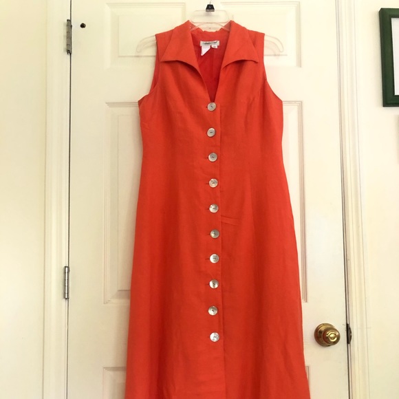 Coldwater Creek Dresses & Skirts - Coldwater C long, sleeveless dress, Orange Sz 12